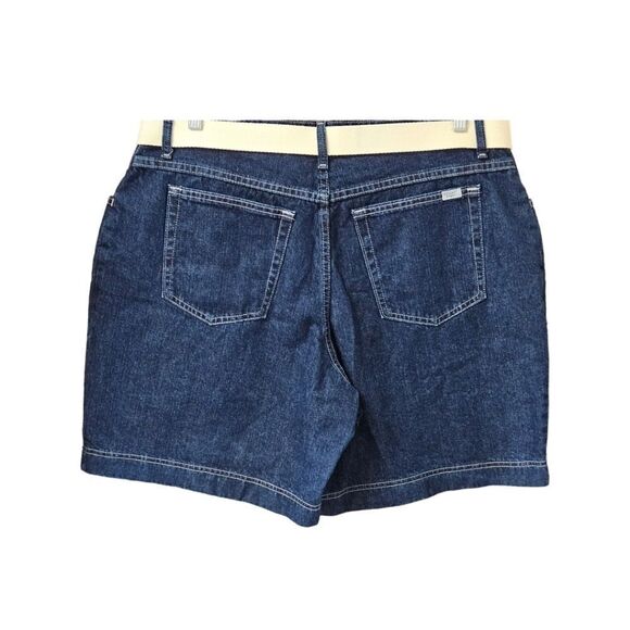 RYDERS BY LEE Plus Size Dark Blue Belted Jeans Shorts SIZE 18W - Picture 9 of 14